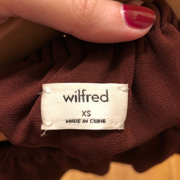 Wilfred Burgundy Off-Shoulder Top NWOT - Picture 4 of 7